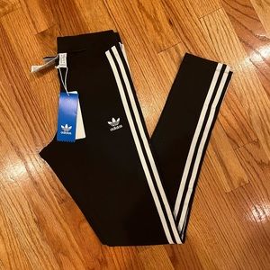 NWT!! Adidas Classic Stripe Black Leggings | Size XS